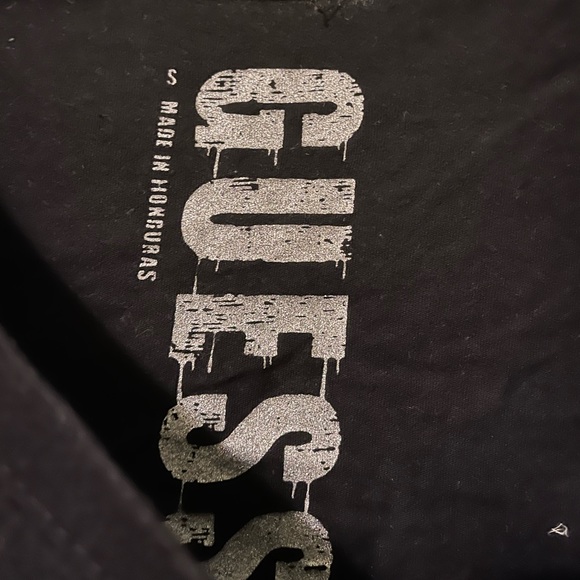 G by Guess Black V-Neck Butterfly Logo Print - Picture 3 of 4